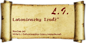 Latosinszky Izsó névjegykártya